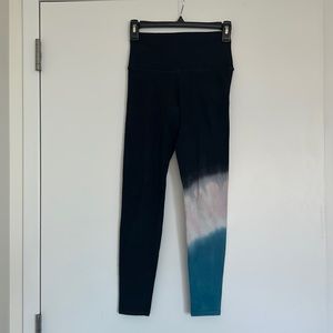 Electric and rose cotton leggings for other pink and blue tie dye detailing